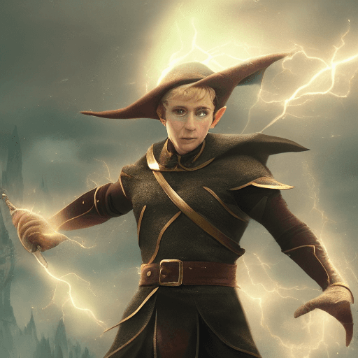 AI generated: Elf with magical powers, full body, character design, full body cinematic lightning, epic fantasy, h...