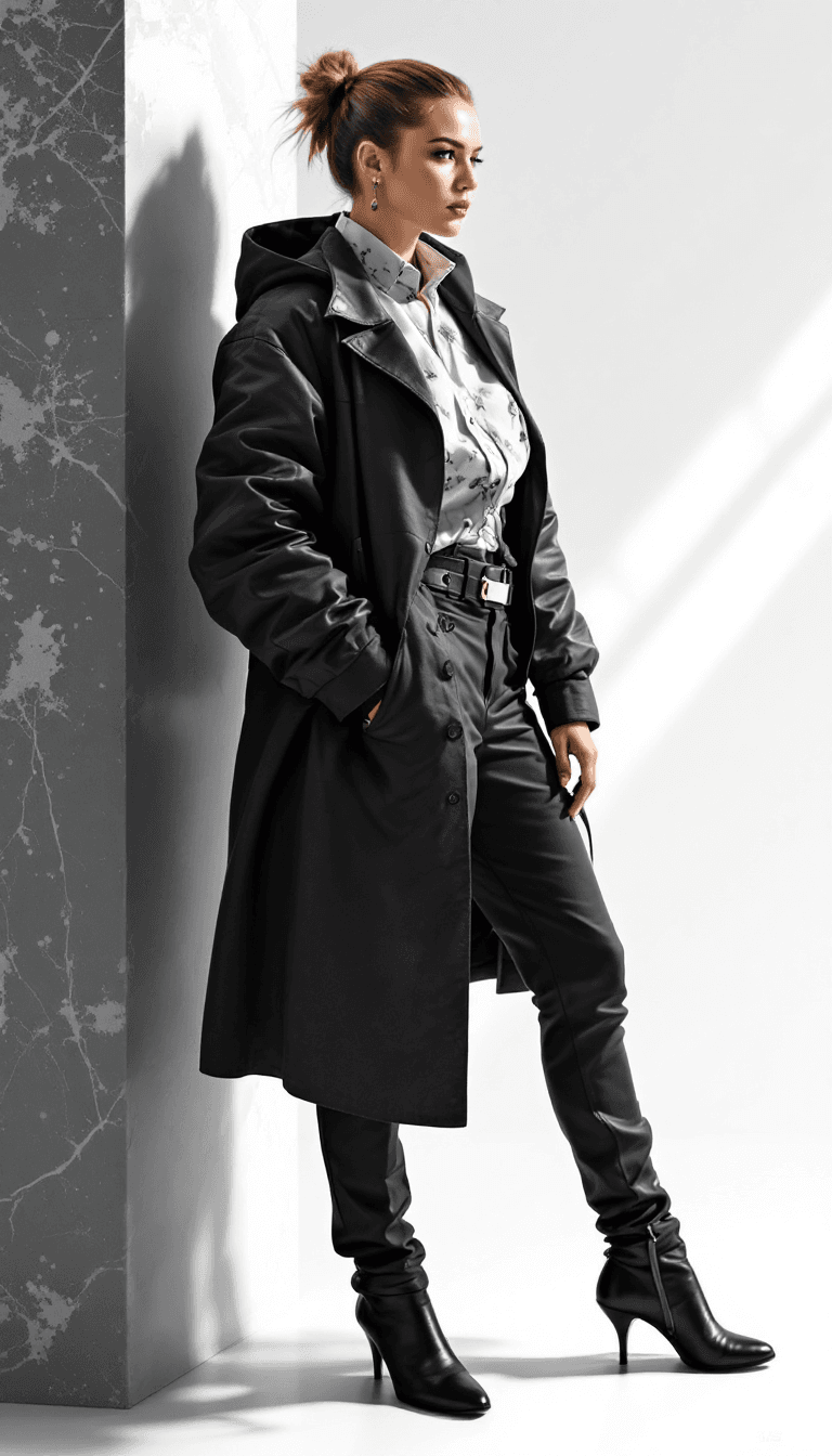 AI generated: Side View. Keep model, outfit and background identical to reference image.