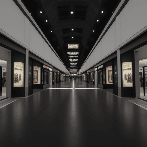 AI generated:  Mall with black background 

