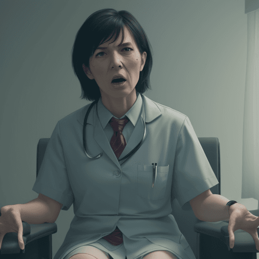 AI generated: patient kick psychiatrist in mental hospital,4k, ulra hd 