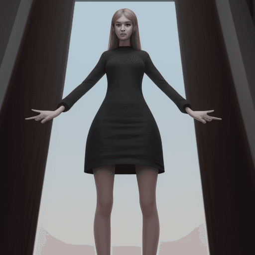AI generated: Very tall girl,4 k ultra HD 