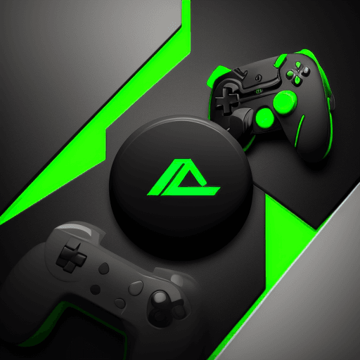 AI generated: Logo gaming wear, letter L, concept, control games, colour black and green, gaming, animate 
