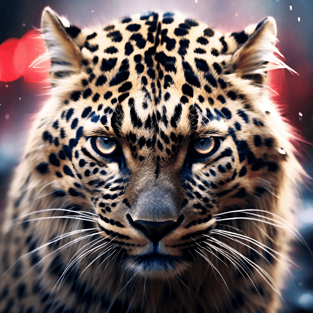 AI generated: A close up portrait of a (((wild jungle leopard))) featuring a detailed, (((leopard panther))) spots...