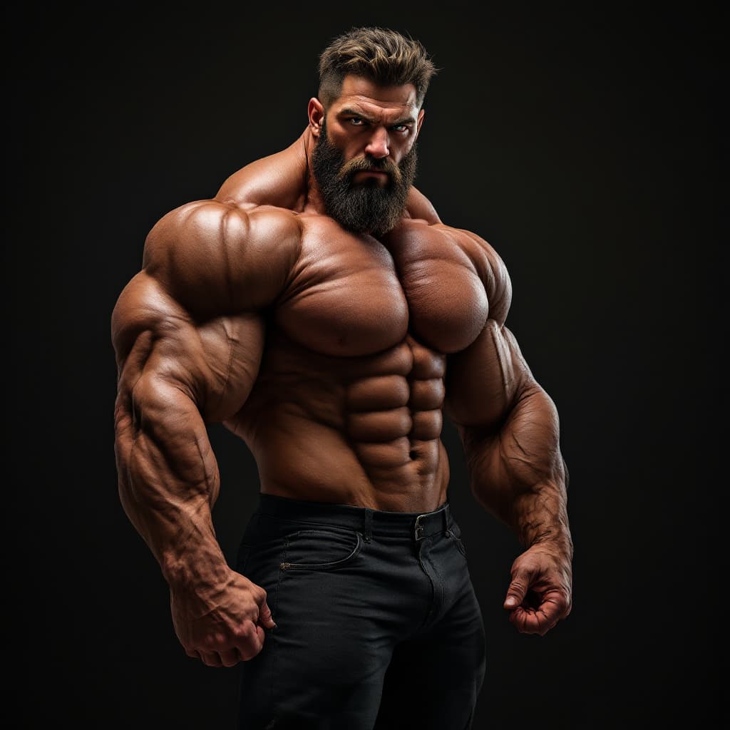 AI generated: A realistic photo a very muscular man and he has huge man bulge