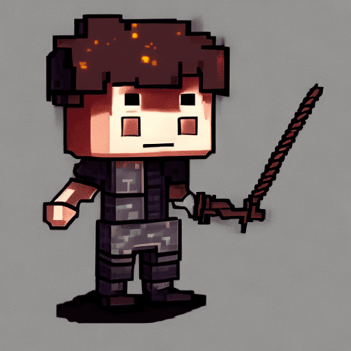 AI generated: dibuja a steve de minecraf estilo darkfantasia