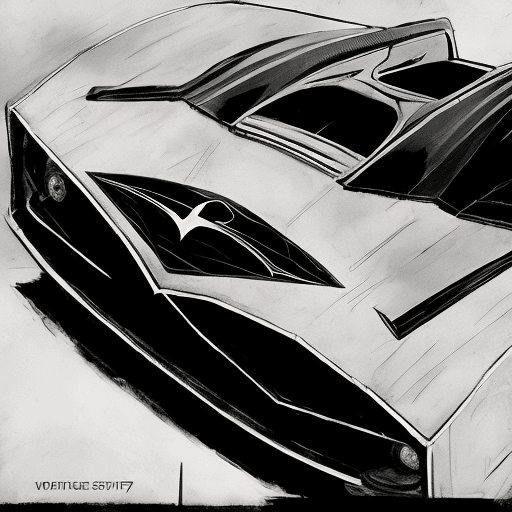 AI generated: Batmobile, in the style of sam spratt, historical illustrations, old masters, genndy tartakovsky, so...