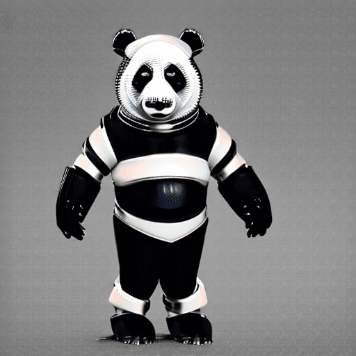AI generated: A full body panda character, realistic, ultra detailing, nice dynamic pose, 8K sharp focus, highly d...