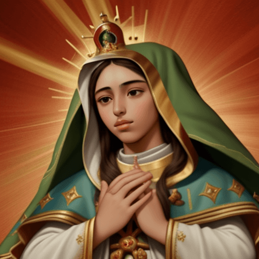 AI generated: virgen de Guadalupe en el cielo con Juan Pablo II bendiciendolo