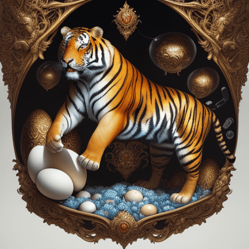 AI generated: Putin ate a tiger’s egg, insanely detailed and intricate, hypermaximalist, elegant, ornate, luxury, ...
