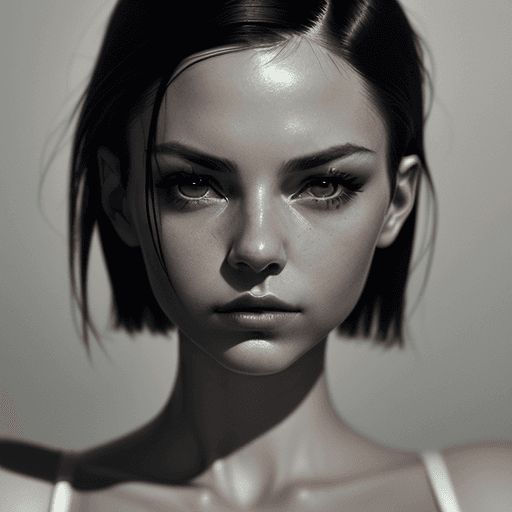 AI generated: a fine art cinematic photography portrait of a women, face straight to the camera, very minimalistic...