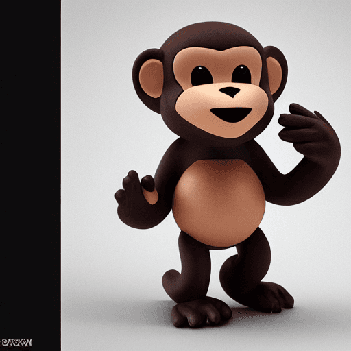 AI generated: monkey mascot, super cute, futuristic, character design, cinematic lightning, epic fantasy, detail 8...