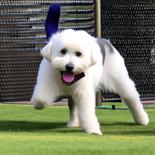 AI generated: Dog playing with a ball