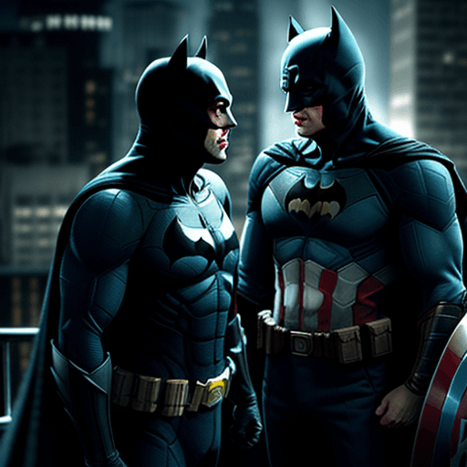 AI generated:  batman and captain America, 4 k,ultra HD 
