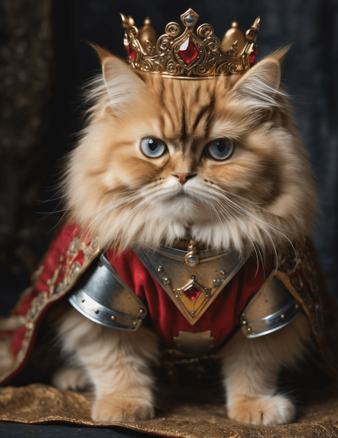 AI generated: (Masterpiece:1. 5),realistic, real picture, intricate details, photo of full body a cute persian cat...