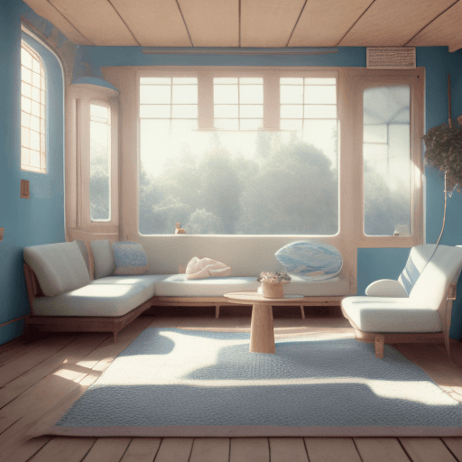 AI generated: bulma in train, High resolution photography interior design, dreamy sunken living room conversation ...