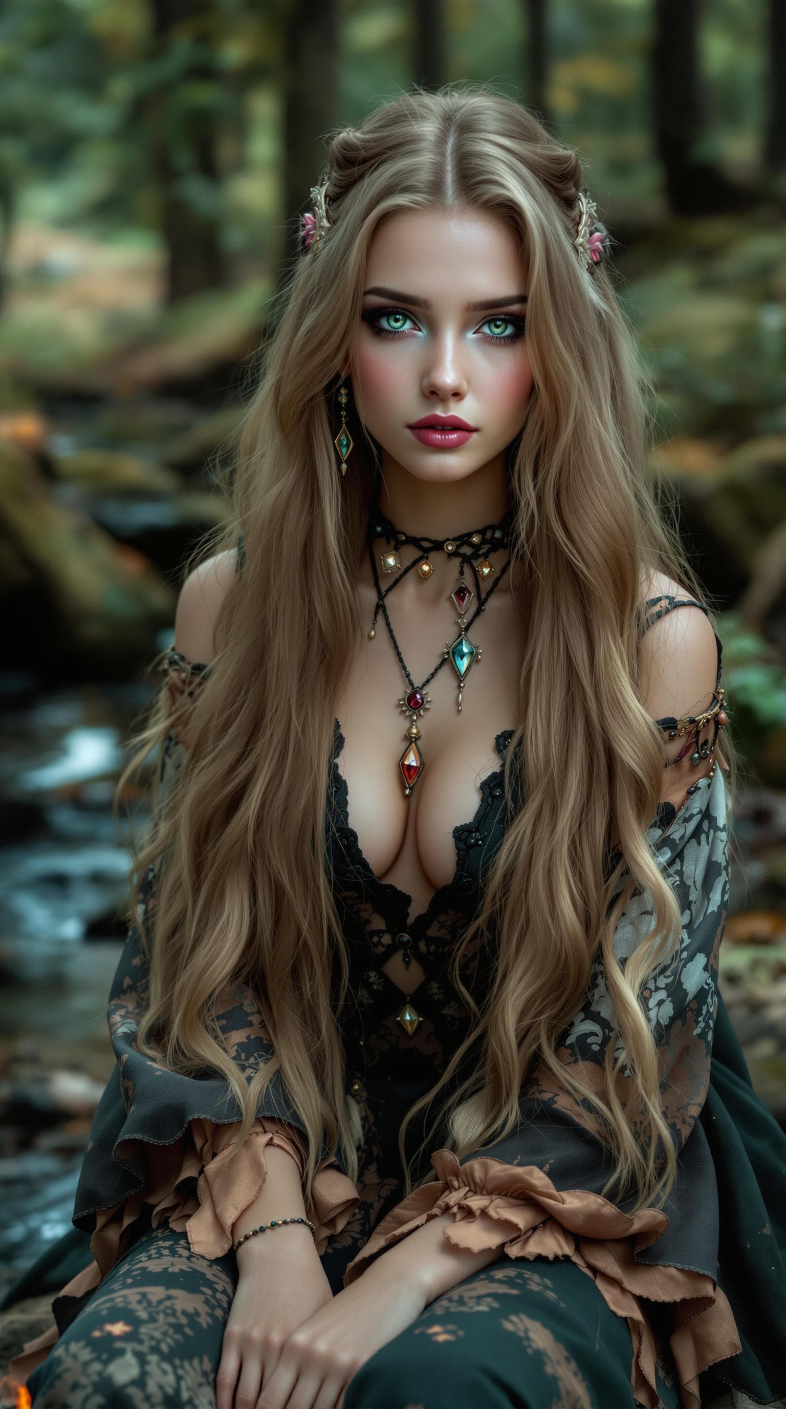AI generated: a professional photo of a exceptionally of the most beautiful girl in the world, Transylvanian gypsy...