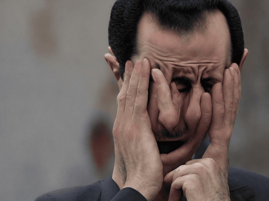 AI generated: portrait of bashar al-assad crying 
