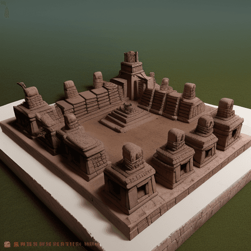 AI generated:  realistic maya temple submarin, with army of terracotta soldiers