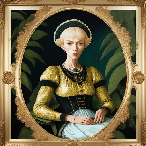 AI generated: By Pyotr Konchalovsky :: acrylic illustration and 24 karat gold leaf over photograph In the style of...