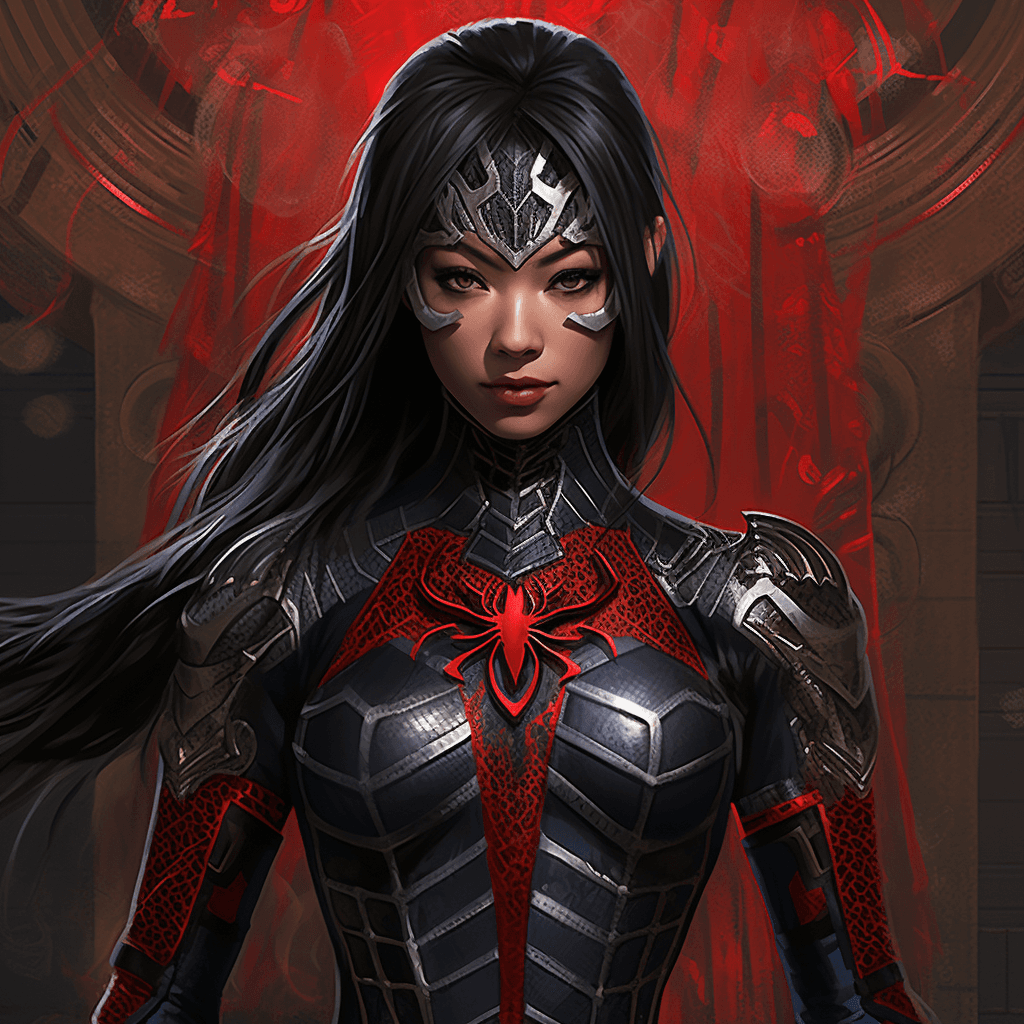 AI generated: a close up of a person in a spider - man suit, in style of anne stokes, advanced digital game covera...