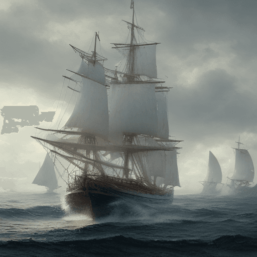 AI generated: Photo of a ultra realistic sailing ship, dramatic light, pale sunrise, cinematic lighting, battered,...