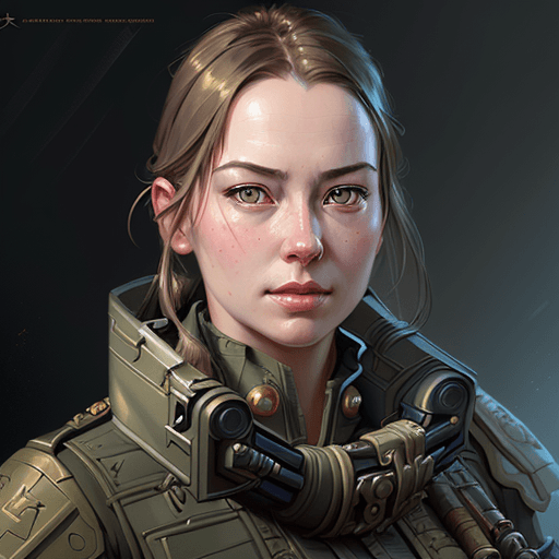 AI generated: hyperrealistic portrait of female tank commander| full shot| detailed face| symmetric| intricate| re...