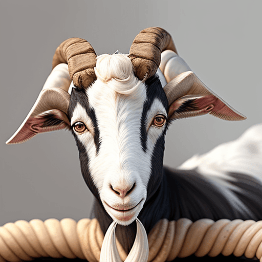 AI generated: Monica: A stylish goat with an uncanny talent for mesmerizing others with her goat yoga balancing ac...