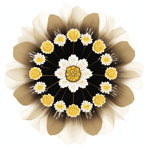 AI generated: flor de petalos largos de color rojp y blanco.con tallo dorado,espinas negras punteagudas,corona env...