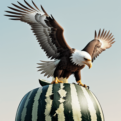 AI generated: eagle on watermelon