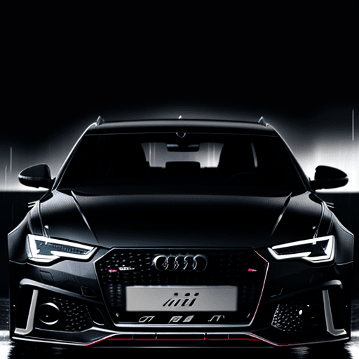 AI generated: a ((black audi rs6)), rain , optical mixing, emotional and dramatic scenes, photorealistic rain, rea...