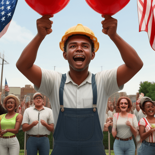 AI generated: worker celebrate labor day