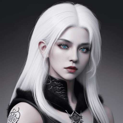 AI generated: black dragon scale skin, woman,
white hair, detailed, druid
