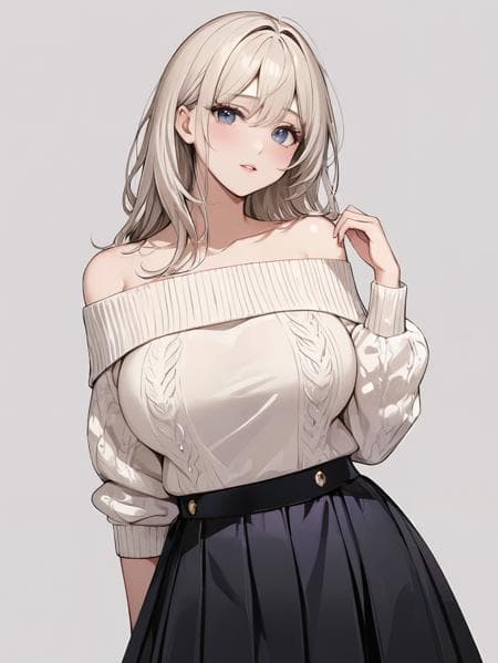 オフショルダーセーター/off shoulder sweater