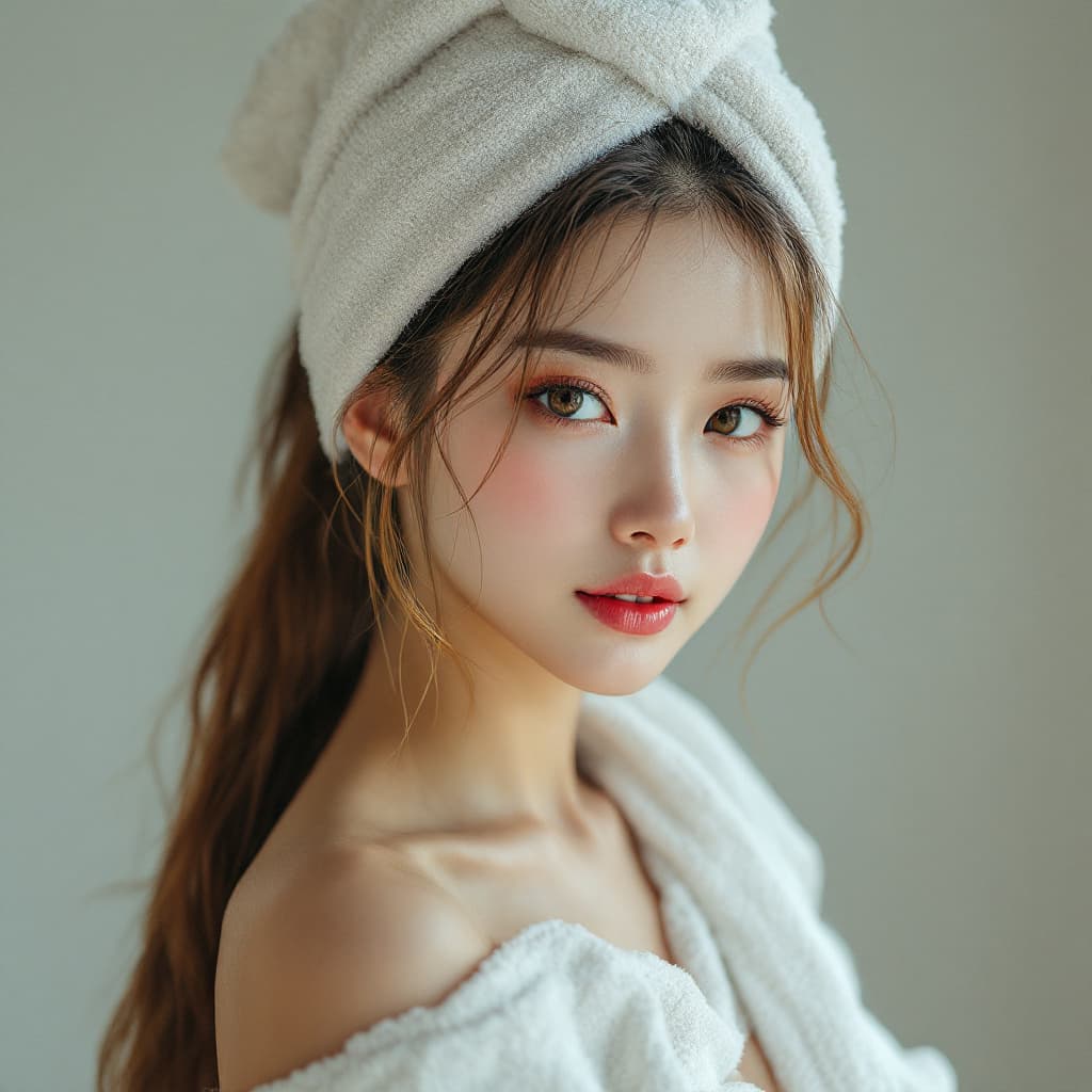 AI generated: blonde beautiful hair, a portrait of a China beautiful girl with medium length brown hair, posing, f...