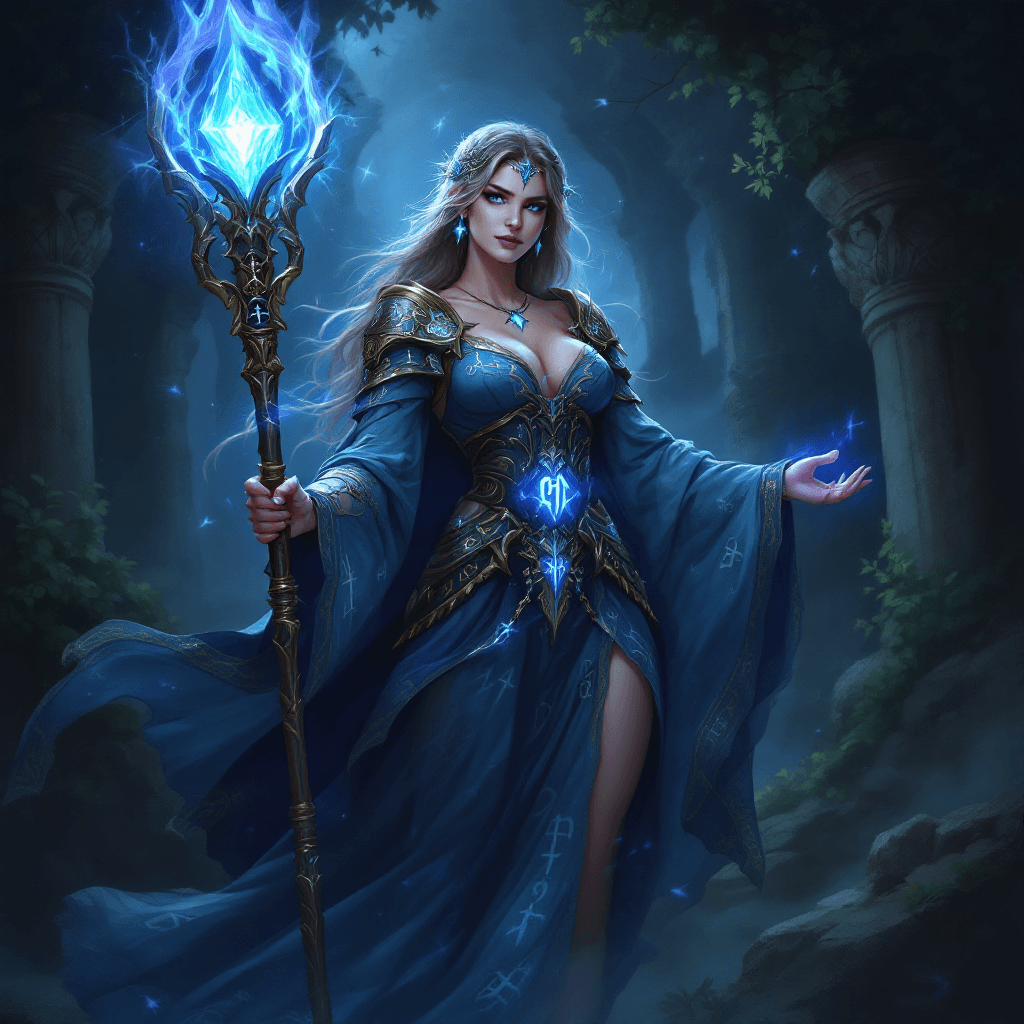 AI generated: (character concept art)++, stylized painterly digital painting of "Create a fantasy character concep...
