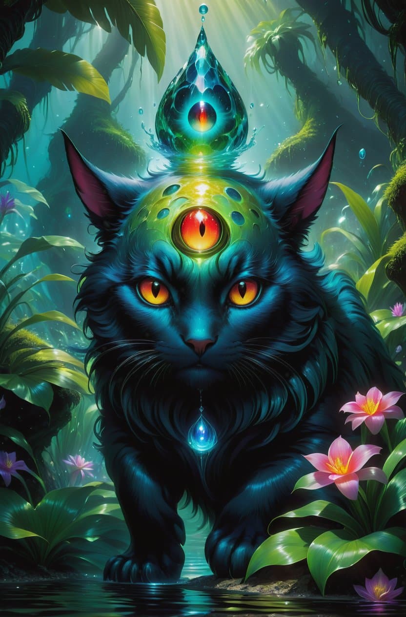 AI generated: scott m. fisher, detailed expressive eyes, fantasy style, depicted is the shadowy glumderg, a curiou...