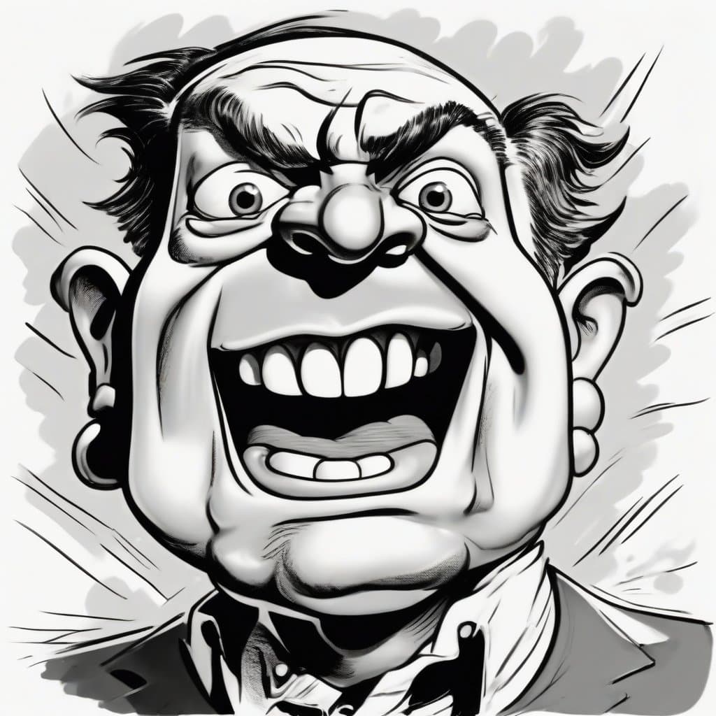AI generated: A caricature of an elderly politician saying "Yikes!", drawing in the style of Herbert L. Block [Her...