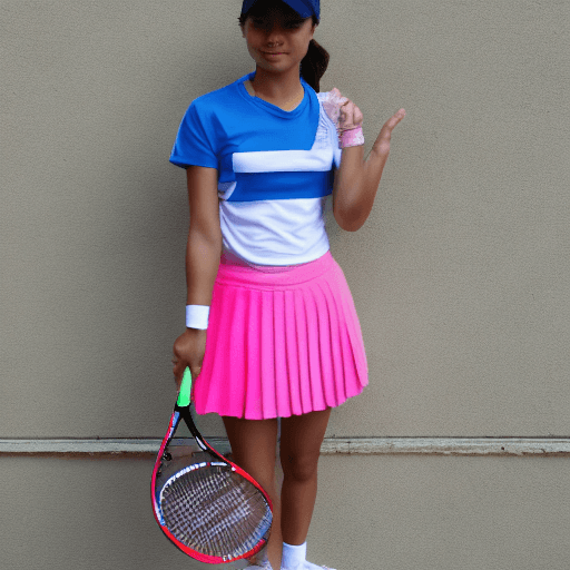 AI generated: Highest quality, perfect masterpiece, perfect art, 8K, (young and energetic girl, tennis, wearing pi...