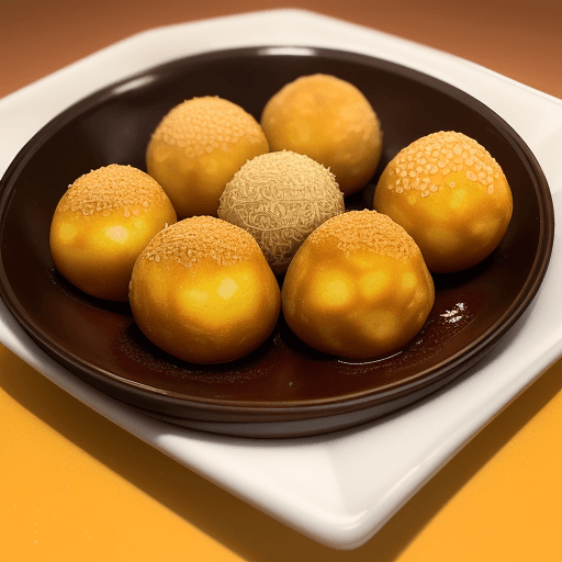 AI generated: Description:
This dish consists of small balls of tender potato slices, cooked to a state of fragran...