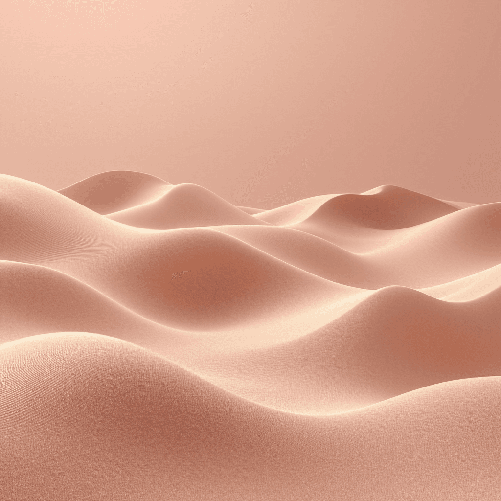 AI generated: abstract digital art, desert dunes and sand ripple textures on a dusky rose background, undulating c...