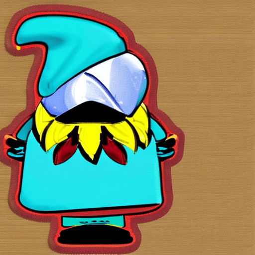 AI generated: Sticker happy gnome with beard and hat 