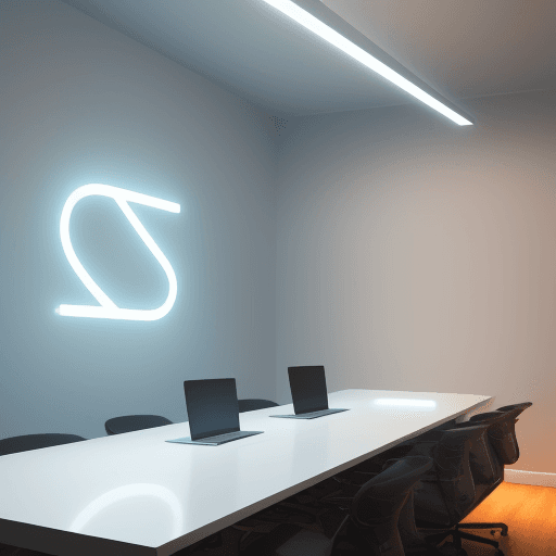 AI generated: draw a logo saying TAMPA SMART LIGHTING drawn using an led strip