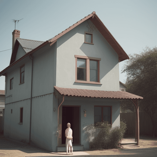 AI generated: house with a person in front