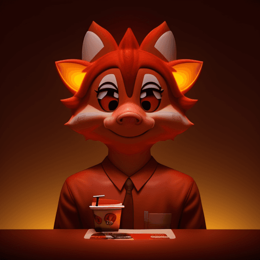 AI generated: Jollibee, in the style of furaffinity, red, #vfxfriday, massurrealism, explosive pigmentation, spiri...