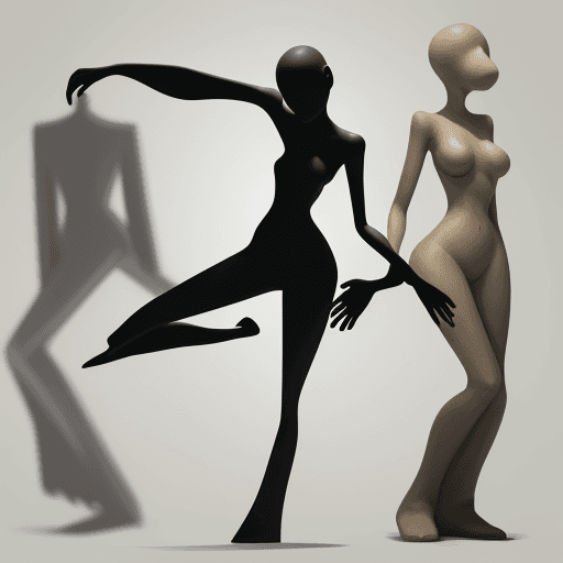AI generated: Create artwork featuring ambiguous or distorted figures. Experiment with proportions, limbs, and sha...