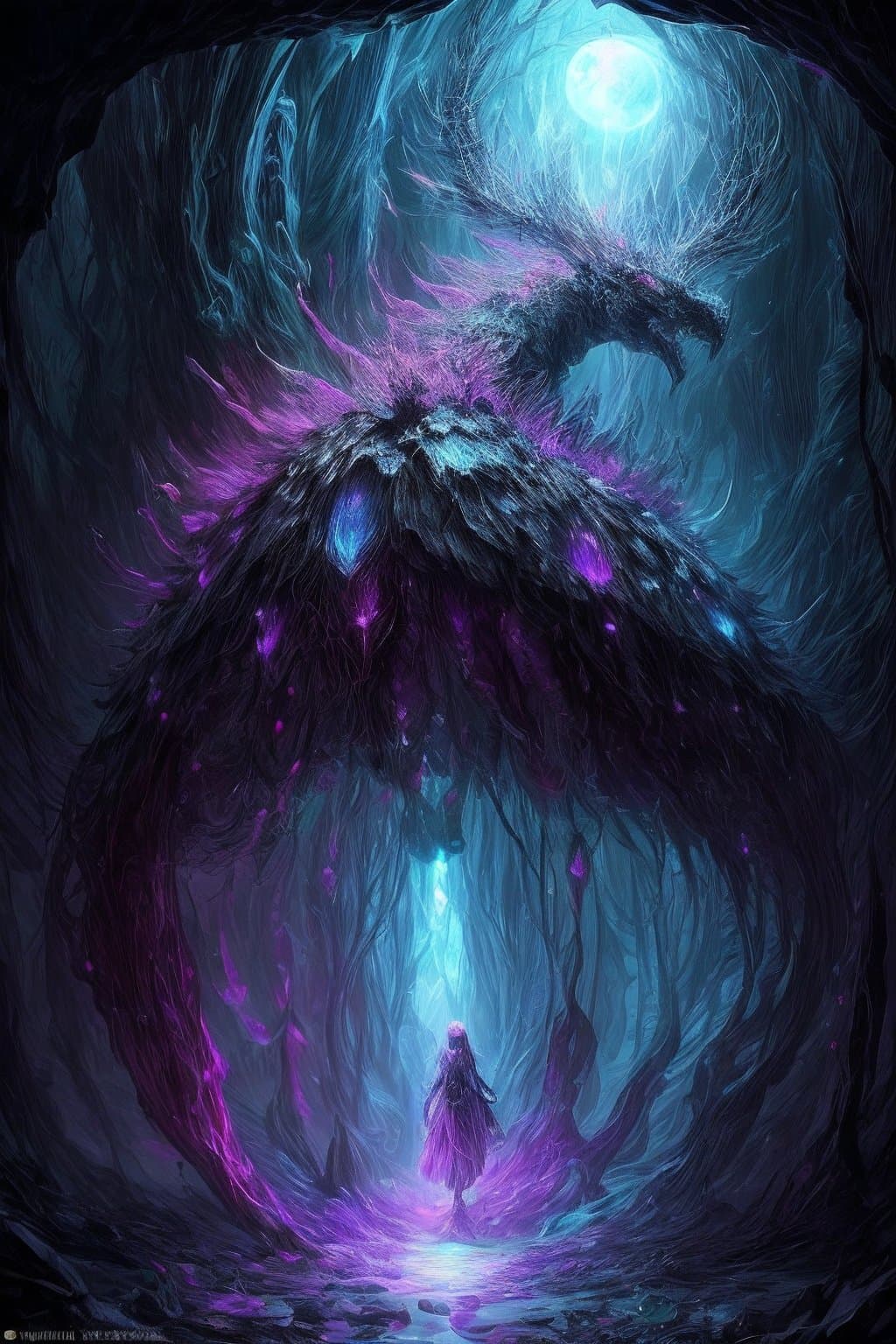AI generated: karl kopinski, detailed expressive eyes, fantasy style, deep in the crystalline caverns of the pongf...