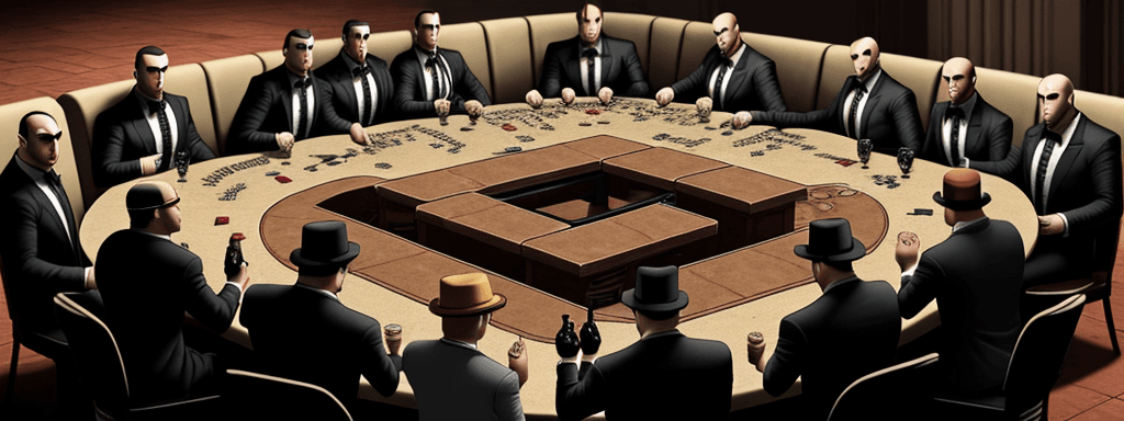 AI generated: mafia,12person,table,game,talking,
