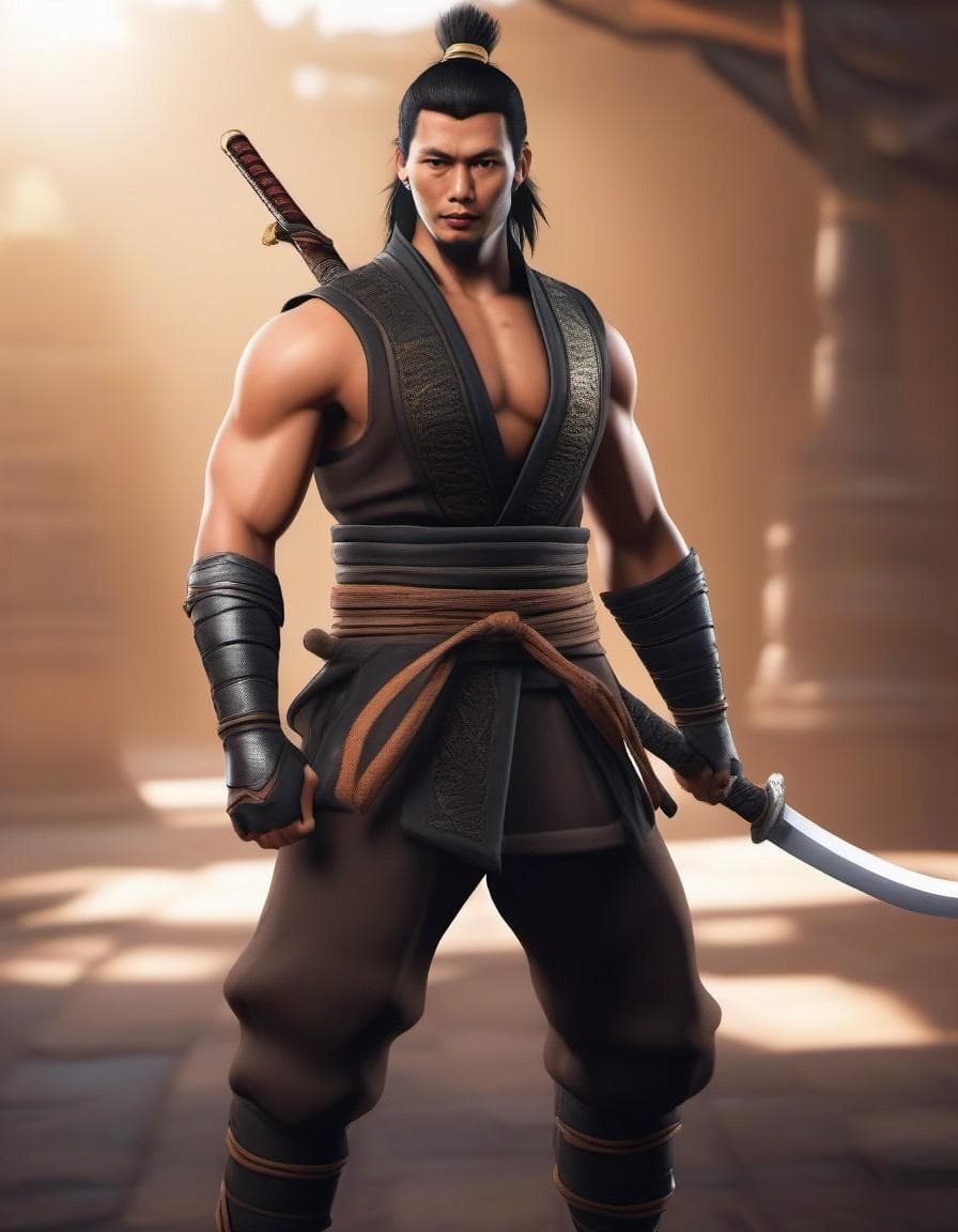 AI generated: hanzo in mortal combat, anime character, (3d render:0.9), (unreal engine:0.9), (octane render:0.9), ...