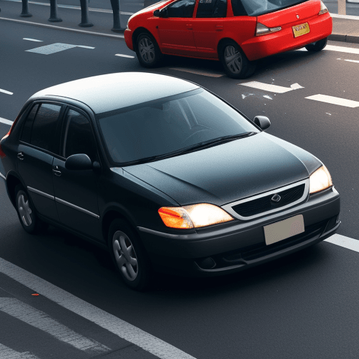 AI generated: car avoid collision with pedestrian
