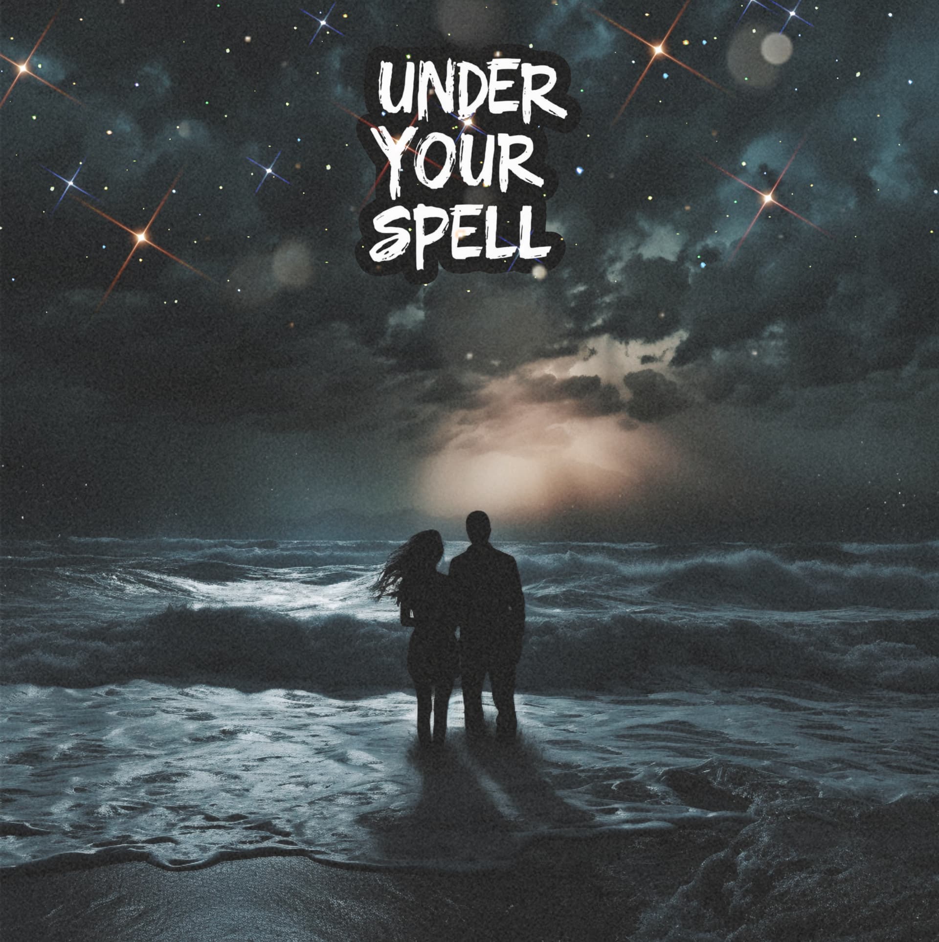 AI generated: Gloomy ocean front with a couple breaking up, Vibrant cloudy weather,depression,sorrow, Sadness, Sto...